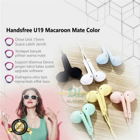 Jual Earphone Music Extra Bass Stereo Headset Macaron U Hifi Sound