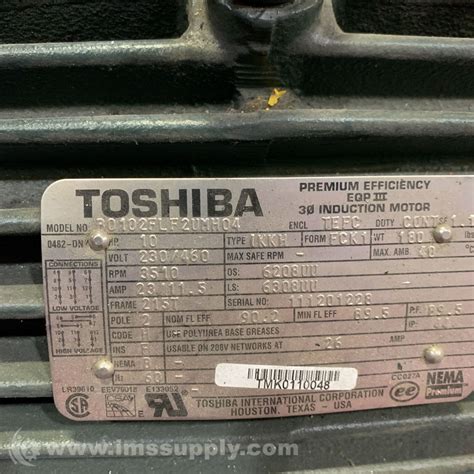 Toshiba B Flf Umh Phase Induction Motor Hp Usip Ebay