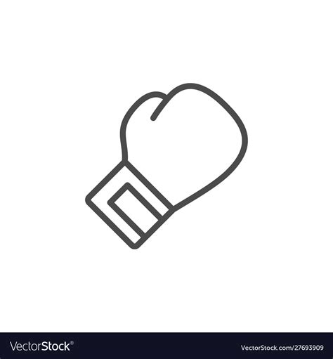 Boxing Glove Line Outline Icon Royalty Free Vector Image