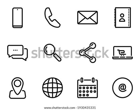 Set Black Vector Icons Isolated Against Stock Vector Royalty Free