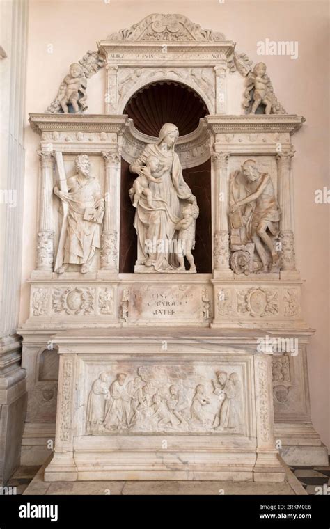 NAPLES ITALY APRIL 21 2023 The Side Altar With The Marble Statue