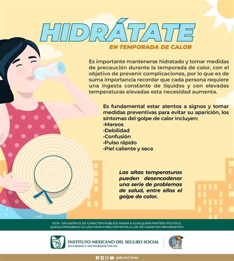 Recomienda Imss Hidalgo Mantener Una Hidrataci N Constante Y Protegerse