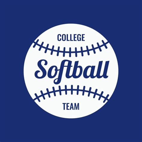 Design For Free This Simple Monocolor College Softball Team Logo Template