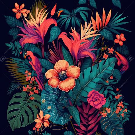 Download Tropical, Flowers, Floral. Royalty-Free Stock Illustration ...