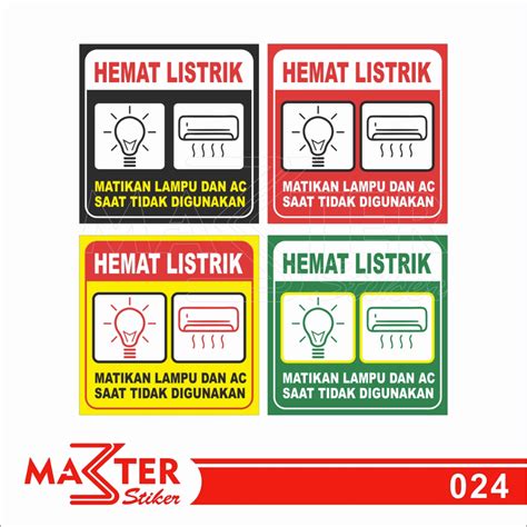 Jual 024 Stiker Hemat Listrik Matikan Lampu Dan AC Saat Tidak