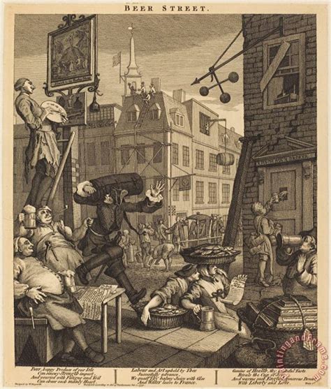 William Hogarth Beer Street painting - Beer Street print for sale