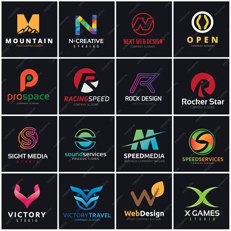 Premium Vector | Alphabet letters logo set. brand identity collection.