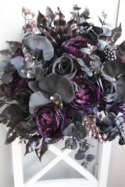 Black And Purple Gothic Wedding Bouquet Artofit