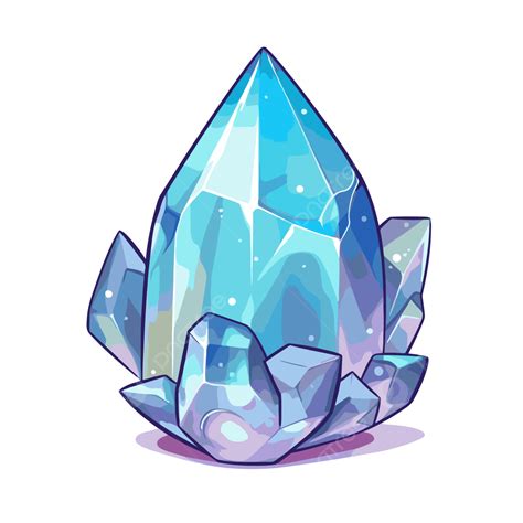 Crystal Clipart Ice Crystal Stone Illustration Cartoon Vector, Crystal ...