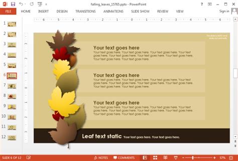 Autumn PowerPoint Template With Falling Leaves Animation