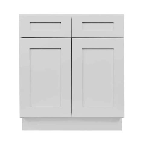 Gray Shaker 30 36 Base Cabinet Double Door Double Drawer