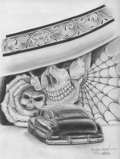 West Coast Project Skull Lowrider By Neckboneink On Deviantart