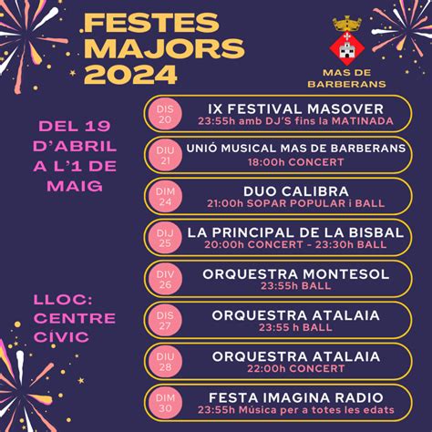 Programa Festes Majors 2024 Ajuntament De Mas De Barberans