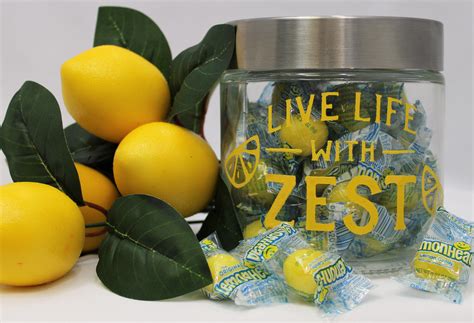 Live Life With Zest Glass Jars Lemon Head T Store