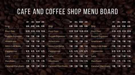 Cafe Coffee Shop Menu Board Template | PosterMyWall