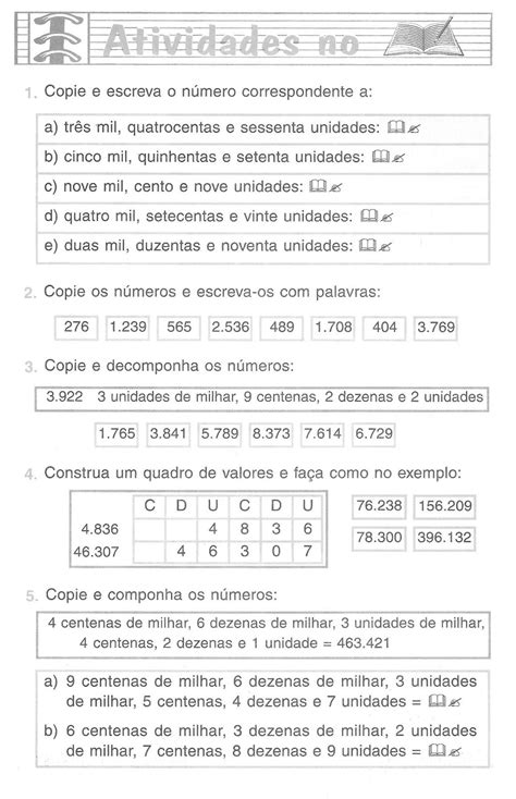 Atividade Sistema De Numeração Decimal 5 Ano RETOEDU