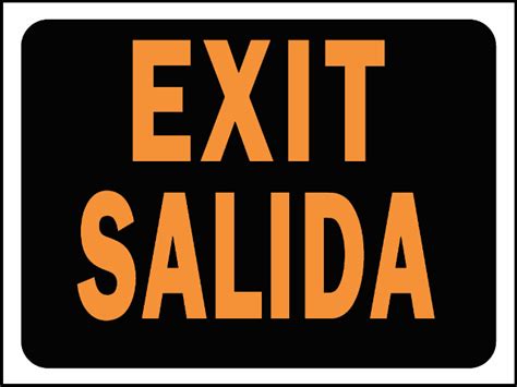 Cox Hardware And Lumber 9 In X 12 In Plastic Bilingual Sign Exit Salida