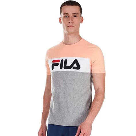 Camiseta Fila Letter Colors Masculina Laranja E Cinza No Shoptime