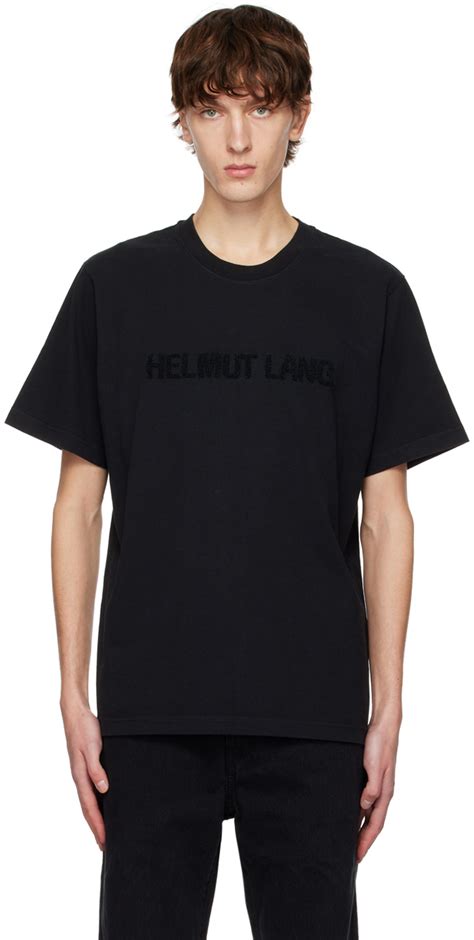 Helmut Lang Black Flocked T Shirt Helmut Lang