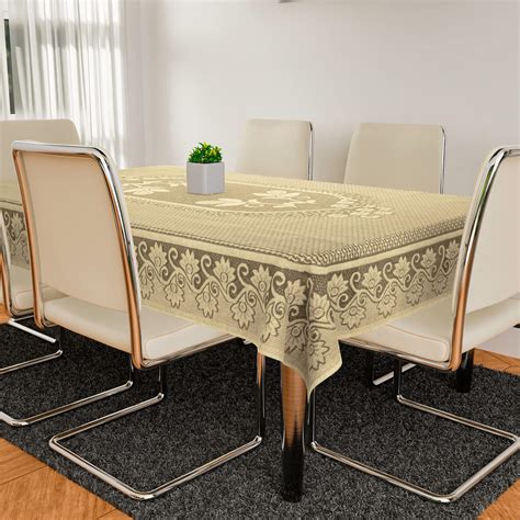 Kuber Industries Dining Table Cover Luxurious Net Floral S Design