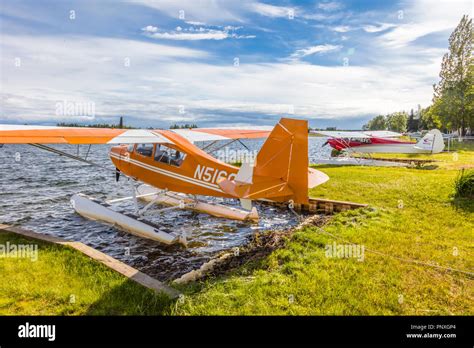 Seaplane or floatplane at Lake Hood Seaplane Base the world's busiest seaplane base located in ...