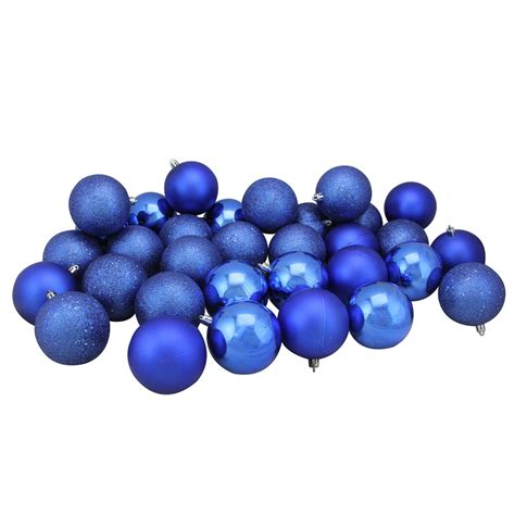 32ct Lavish Blue Shatterproof 4 Finish Christmas Ball Ornaments 325 80mm Christmas Central