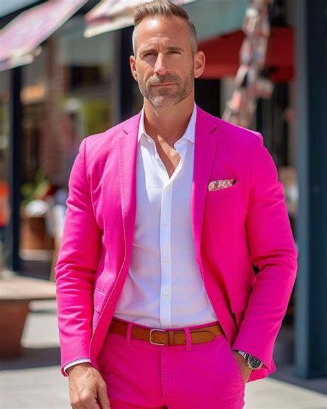 Hot Pink Blazer For Mature Men Hockerty