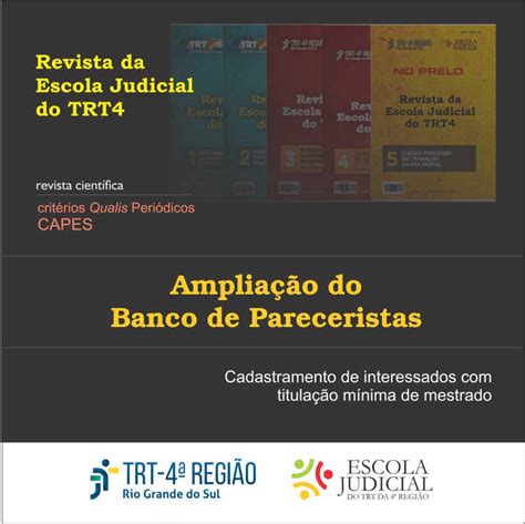 Revista científica da Escola Judicial do TRT4 anuncia ampliação do