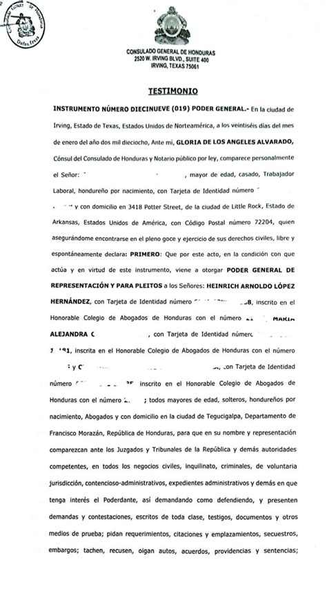 Escritura Pública de Poder General en Honduras Tramites HN