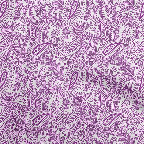 OneOone Cotton Silk Purple Fabric Block Sewing Material Print Fabric By