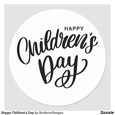 Happy Childrens Day Classic Round Sticker Happy