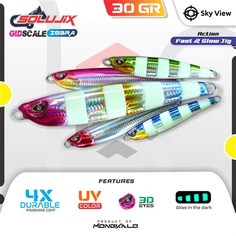 Jual Umpan Metal Jig Gram Mongkalo Solujix Gid Zebra Glow In The