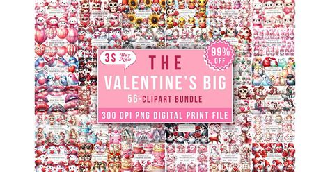 Mega Watercolor Valentine Clipart Bundle Bundle Creative Fabrica