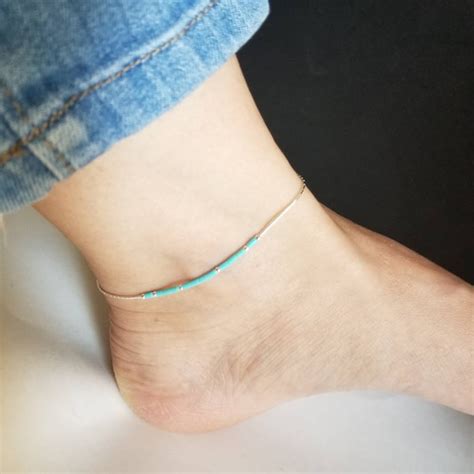 Turquoise Anklet Etsy