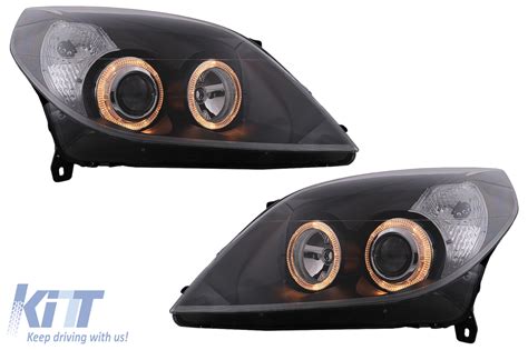 Angel Eyes Headlights Suitable For Opel Vectra C Signum Facelift 09 2005 2008 Black