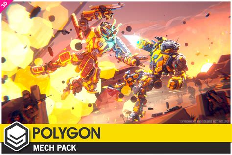 POLYGON Mech Pack Low Poly 3D Art By Synty 3D Robots Unity