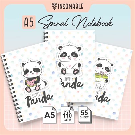 Jual Buku Catatan Spiral Notebook Lucu Cover Panda A Isi Lembar