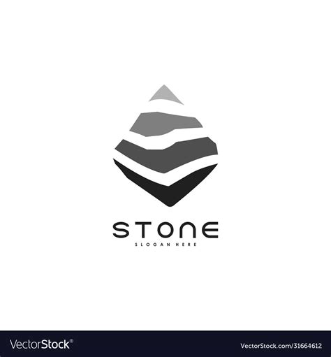 Stone logo design template Royalty Free Vector Image