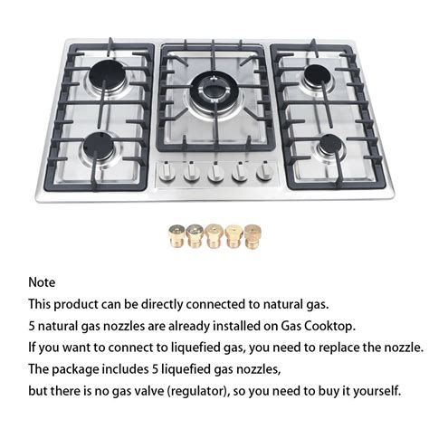 Cncest Stainless Steel Burners Stove Top Built In Gas Propane