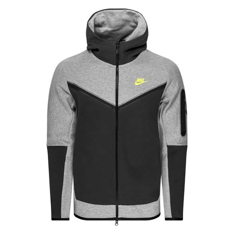 Nike Hoodie Nsw Tech Fleece Fz Grijs Grijs Neon Unisportstore Nl