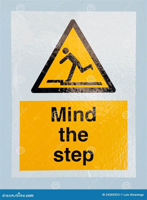 Mind The Step Sign Stock Image Image Of Uneven Steps 24269323