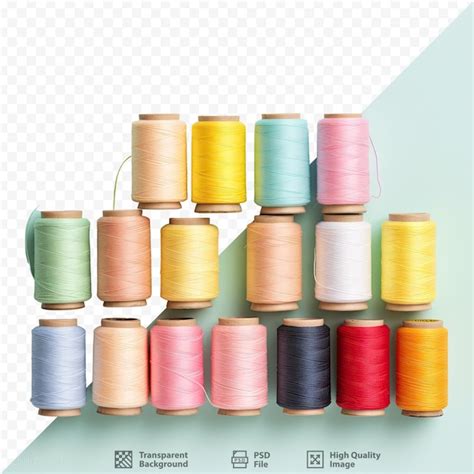 Premium Psd A Collection Of Spools Of Thread And Thread On A Screen