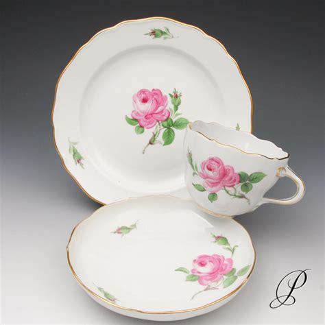 Kaffeegedeck Nr Meissen Im Dekor Rote Rose Porzellan Porcelain