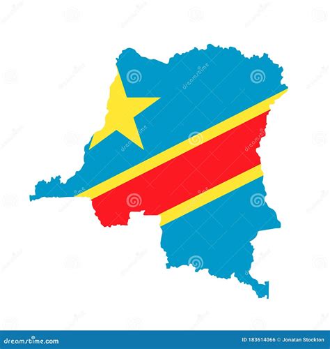 Democratic Republic Of The Congo Vector Map And Flag Over Map High