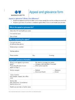 Appeal And Grievance Form Bluecrossma Org Appeal And Grievance Form