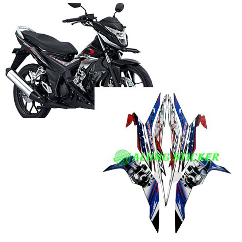 STIKER STRIPING LIS LES BODY MOTOR HONDA SONIC 150R TAHUN 2015 WARNA