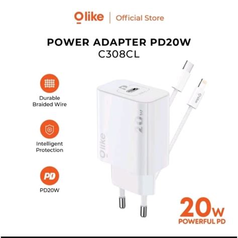 Jual OLIKE C308CL Adapter Power Charger Set Kabel Type C To Lightning