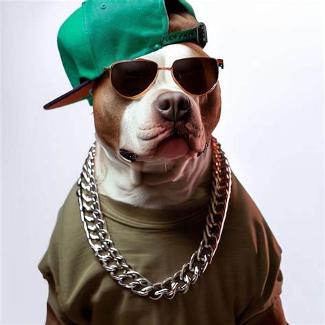 Premium AI Image | Swag Pitbull Dog