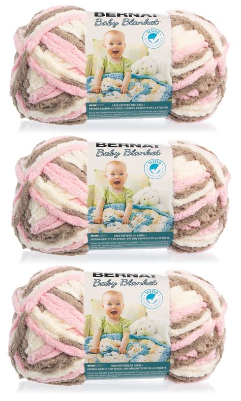 Bernat 3 Pack Soft Baby Yarn For Blanket Crochet Knitting Super