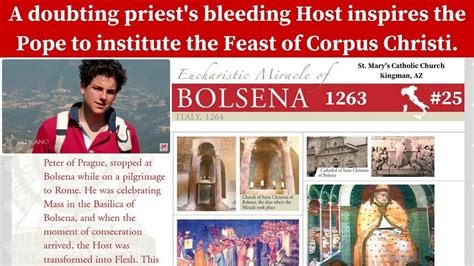 Eucharistic Miracle Bolsena Italy Bleeding Host Inspires The